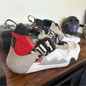 Jordan Sneakers with Red, Black, and Gray Accents